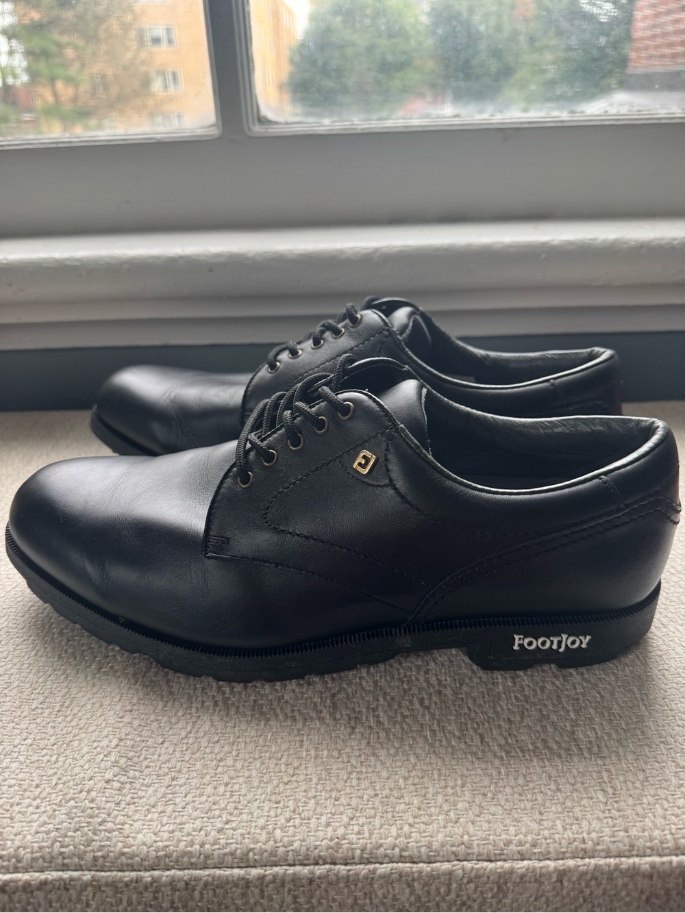 FootJoy Black Leather Lace-Up Oxfords Men's Size 13 M Black Leather Golf